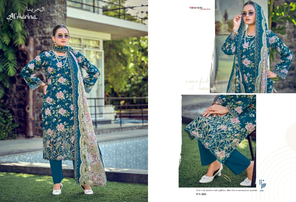 ALMARINA NADIYA WHOLESALE PURE COTTON EXCLUSIVE DESIGN UNSTITCH SALWAR SUITS EXPORTER