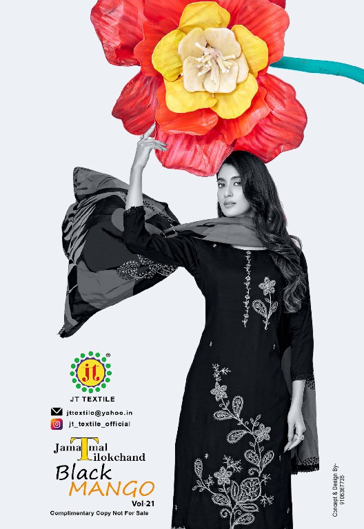 JT BLACK MANGO VOL 21 WHOLESALERAYON WITH WORK FANCY DRESS MATERIAL ONLINE