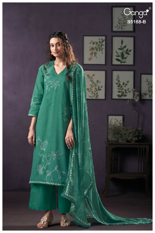 GANGA SHAUNA S5168 WHOLESALE PREMIUM CORDUROY FANCY DESIGN UNSTITCH SALWAR SUITS SUPPLIER