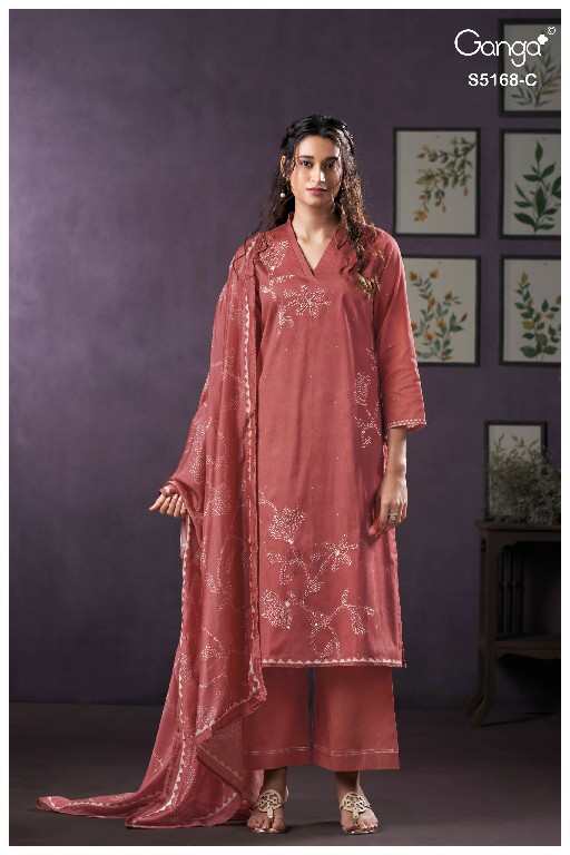 GANGA SHAUNA S5168 WHOLESALE PREMIUM CORDUROY FANCY DESIGN UNSTITCH SALWAR SUITS SUPPLIER