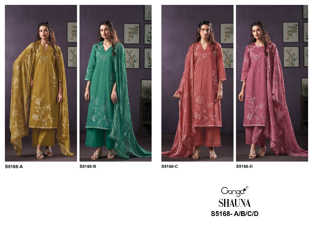 GANGA SHAUNA S5168 WHOLESALE PREMIUM CORDUROY FANCY DESIGN UNSTITCH SALWAR SUITS SUPPLIER
