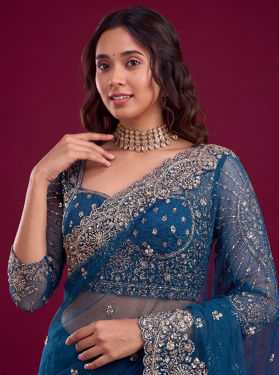 DVD D.NO 5193 WHOLESALE NET FABRIC DESIGNER PARTY WEAR SAREES FOR WOMEN ONLINE