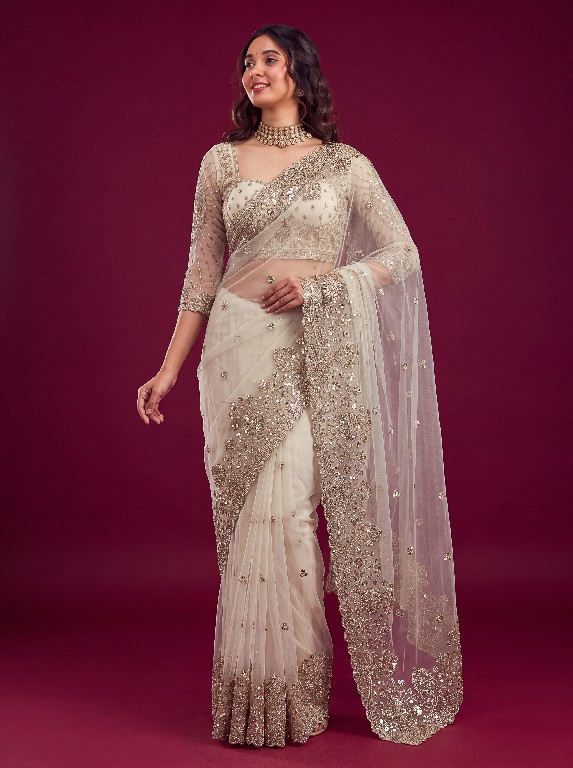 DVD D.NO 5193 WHOLESALE NET FABRIC DESIGNER PARTY WEAR SAREES FOR WOMEN ONLINE