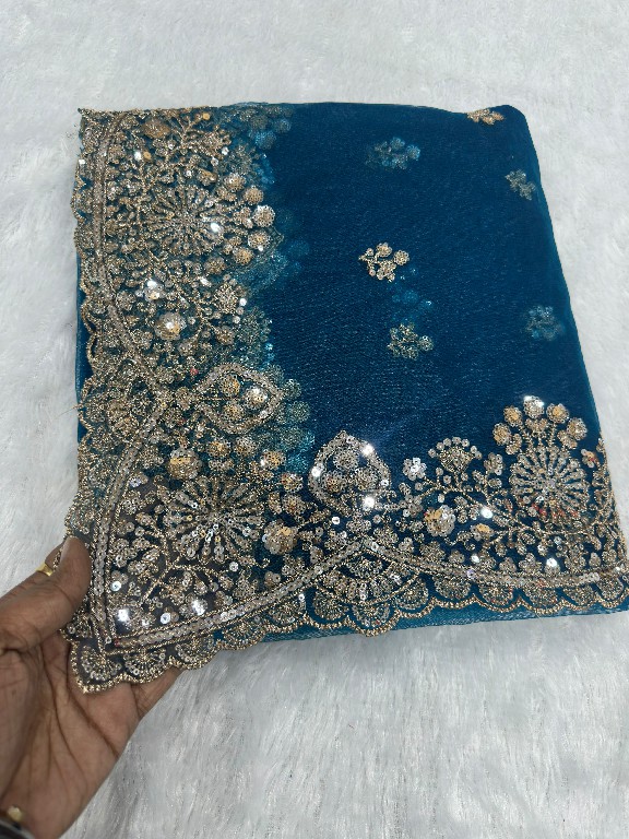 DVD D.NO 5193 WHOLESALE NET FABRIC DESIGNER PARTY WEAR SAREES FOR WOMEN ONLINE