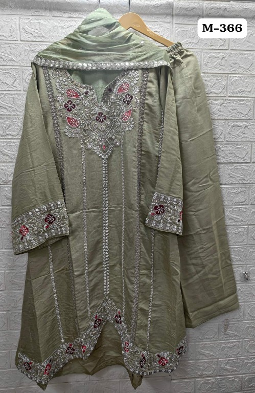 TEXTILEDEAL D.NO M-366 WHOLESALE READYMADE OCEANS SILK FUNCTION WEAR 3 PCS COMBO SET SUITS SUPPLIER