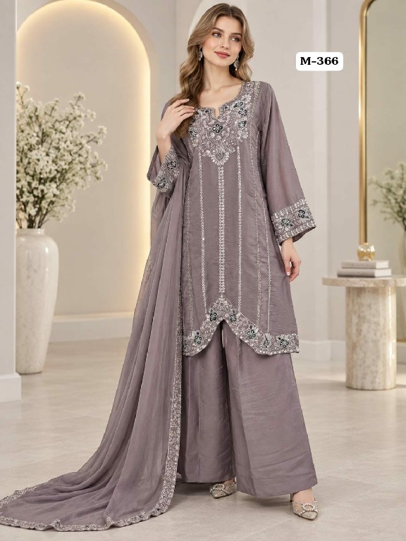 TEXTILEDEAL D.NO M-366 WHOLESALE READYMADE OCEANS SILK FUNCTION WEAR 3 PCS COMBO SET SUITS SUPPLIER