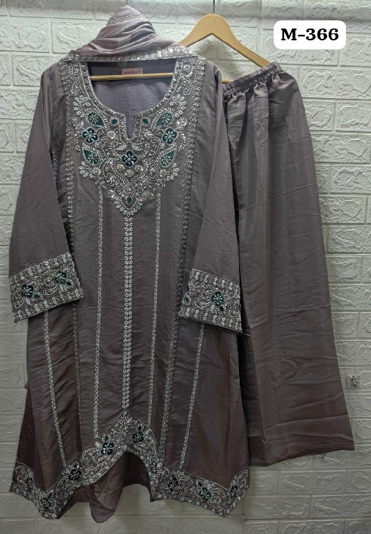 TEXTILEDEAL D.NO M-366 WHOLESALE READYMADE OCEANS SILK FUNCTION WEAR 3 PCS COMBO SET SUITS SUPPLIER