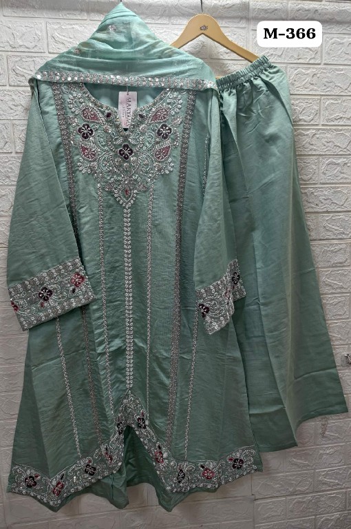 TEXTILEDEAL D.NO M-366 WHOLESALE READYMADE OCEANS SILK FUNCTION WEAR 3 PCS COMBO SET SUITS SUPPLIER