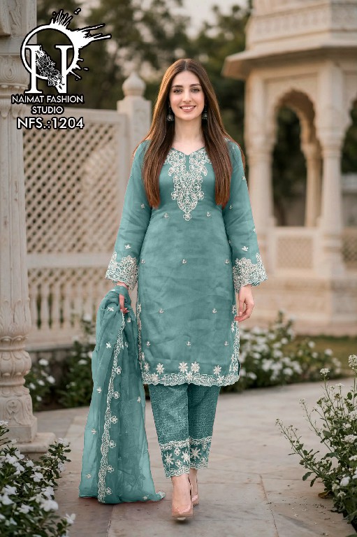 NAIMAT FASHION D.NO NFS-1204 WHOLESALE READYMADE FANCY FABRIC CLASSIC DESIGNER 3 PCS COMBO SET SUITS EXPORTER