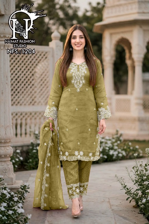 NAIMAT FASHION D.NO NFS-1204 WHOLESALE READYMADE FANCY FABRIC CLASSIC DESIGNER 3 PCS COMBO SET SUITS EXPORTER
