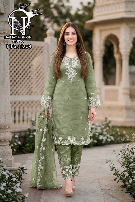 NAIMAT FASHION D.NO NFS-1204 WHOLESALE READYMADE FANCY FABRIC CLASSIC DESIGNER 3 PCS COMBO SET SUITS EXPORTER