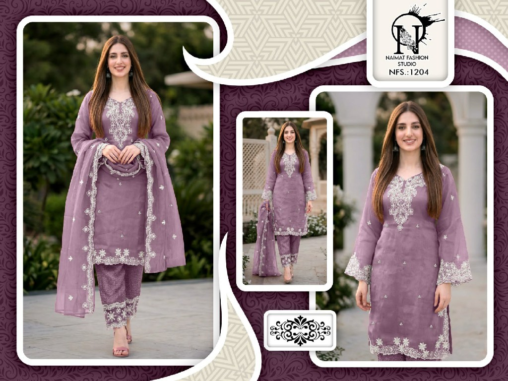 NAIMAT FASHION D.NO NFS-1204 WHOLESALE READYMADE FANCY FABRIC CLASSIC DESIGNER 3 PCS COMBO SET SUITS EXPORTER