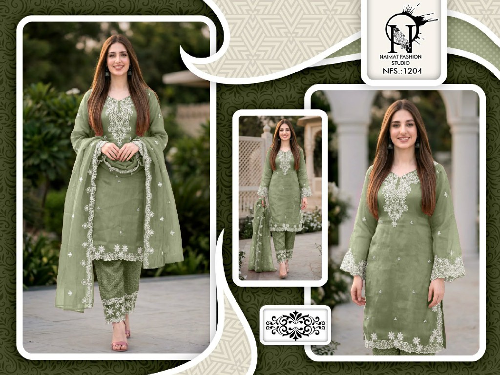 NAIMAT FASHION D.NO NFS-1204 WHOLESALE READYMADE FANCY FABRIC CLASSIC DESIGNER 3 PCS COMBO SET SUITS EXPORTER