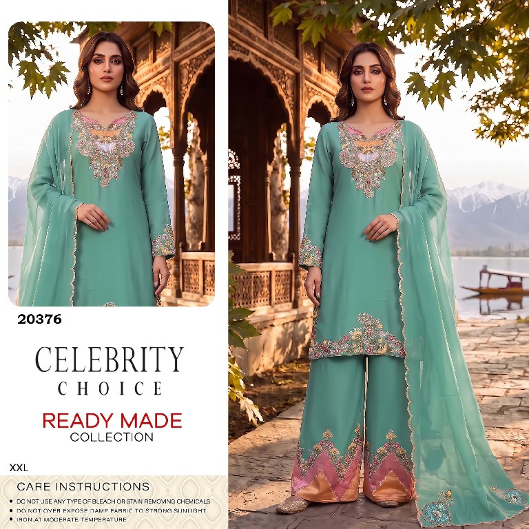 TEXTILEDEAL D.NO 20376 WHOLESALE READYMADE FLUTE SILK WITH WORK FESTIVE WEAR 3 PCS SUITS SUPPLIER