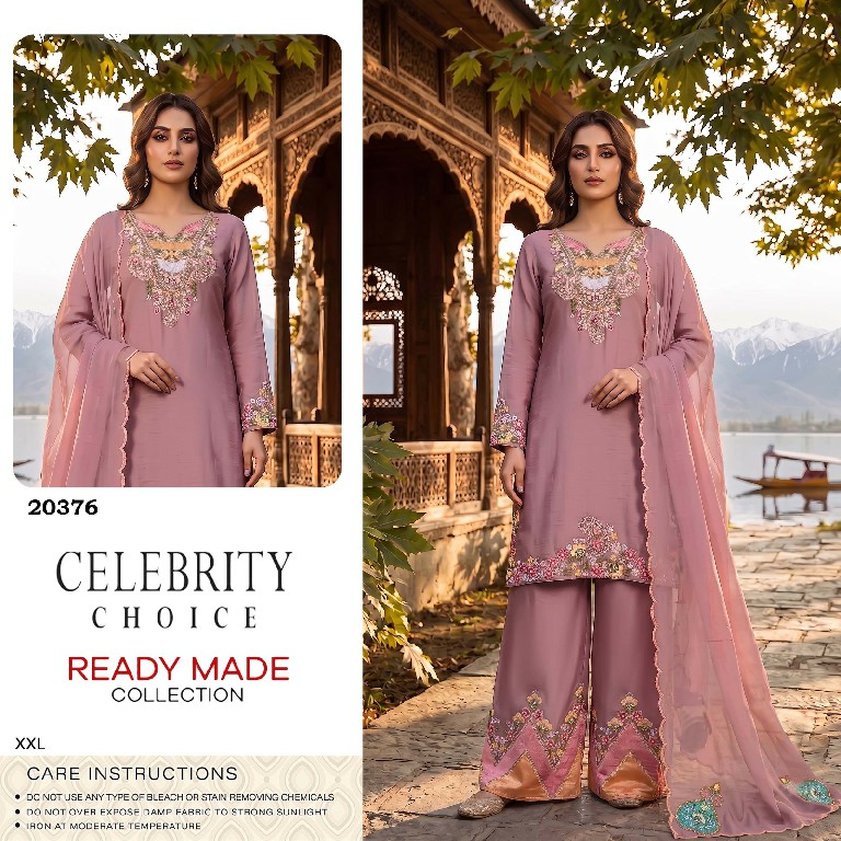 TEXTILEDEAL D.NO 20376 WHOLESALE READYMADE FLUTE SILK WITH WORK FESTIVE WEAR 3 PCS SUITS SUPPLIER