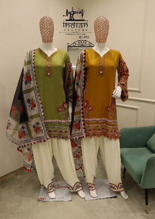 INDIAN CULTURE D.NO LRC-412 WHOLESALE READYMADE PURE RAYON ELEGANT FARSHI SALWAR STYLE 3 PCS SUITS EXPORTER