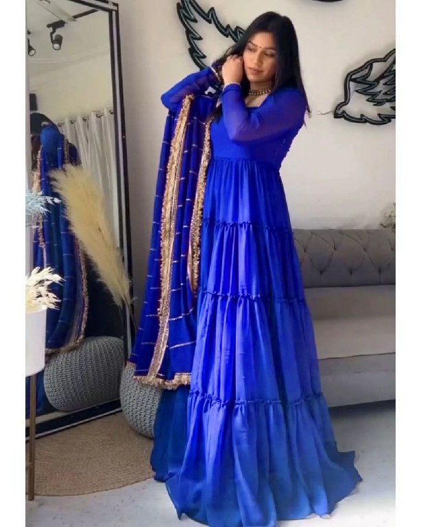 TEXTILEDEAL D.NO KD 1539 WHOLESALE READYMADE FAUX GEORGETTE DESIGNER ETHNIC WEAR GOWN WITH DUPATTA SUPPLIER