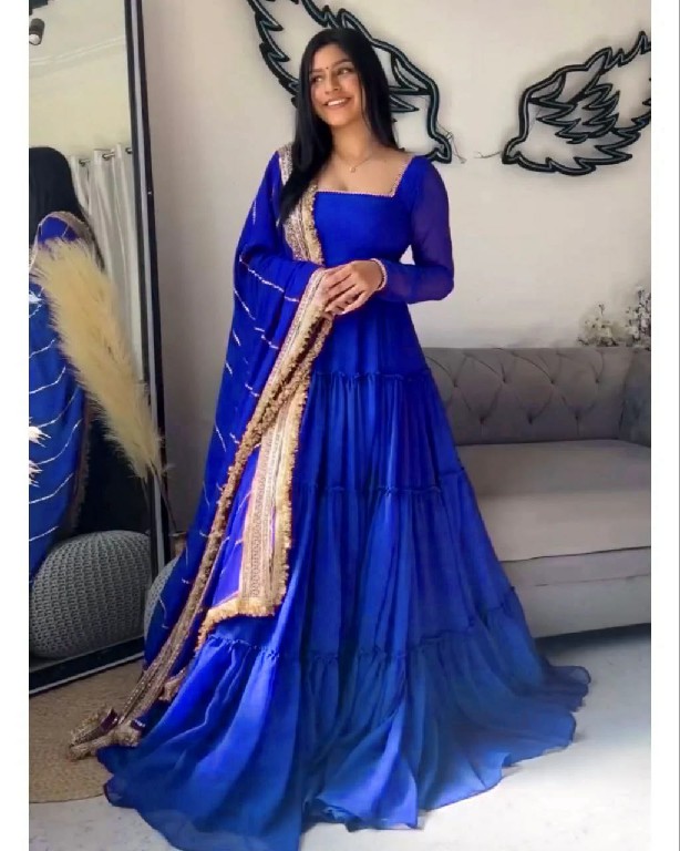 TEXTILEDEAL D.NO KD 1539 WHOLESALE READYMADE FAUX GEORGETTE DESIGNER ETHNIC WEAR GOWN WITH DUPATTA SUPPLIER