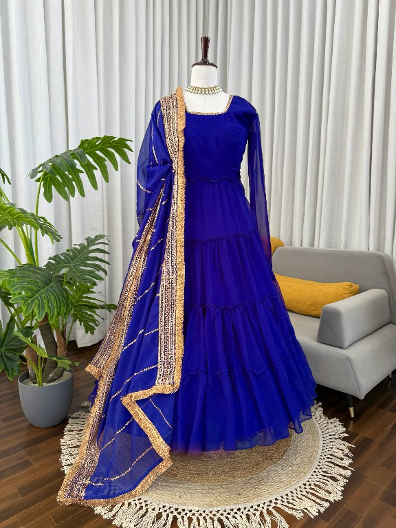 TEXTILEDEAL D.NO KD 1539 WHOLESALE READYMADE FAUX GEORGETTE DESIGNER ETHNIC WEAR GOWN WITH DUPATTA SUPPLIER