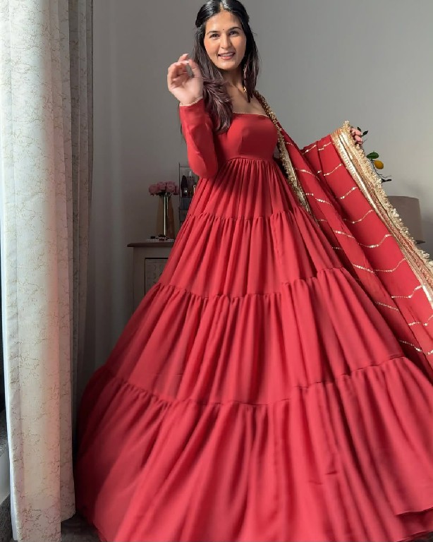 TEXTILEDEAL D.NO KD 1539 WHOLESALE READYMADE FAUX GEORGETTE DESIGNER ETHNIC WEAR GOWN WITH DUPATTA SUPPLIER