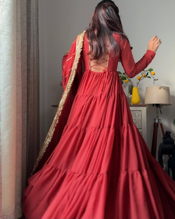 TEXTILEDEAL D.NO KD 1539 WHOLESALE READYMADE FAUX GEORGETTE DESIGNER ETHNIC WEAR GOWN WITH DUPATTA SUPPLIER