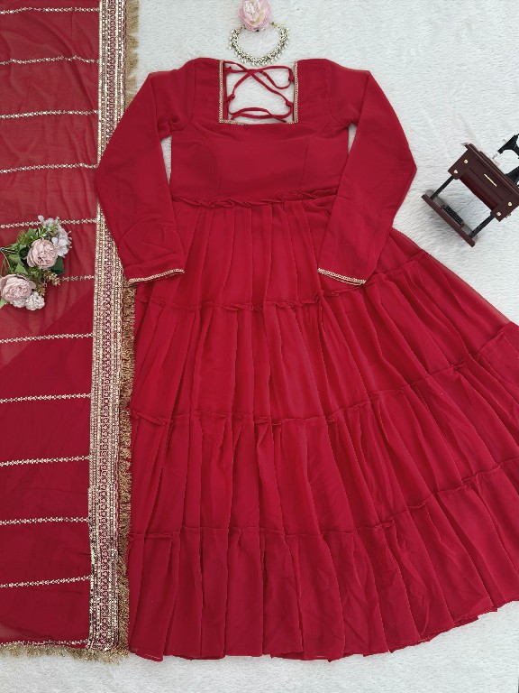 TEXTILEDEAL D.NO KD 1539 WHOLESALE READYMADE FAUX GEORGETTE DESIGNER ETHNIC WEAR GOWN WITH DUPATTA SUPPLIER