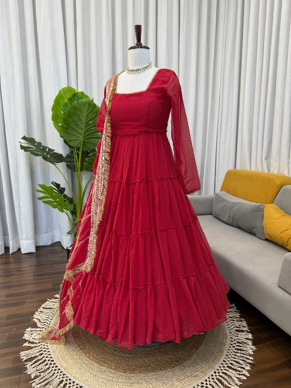 TEXTILEDEAL D.NO KD 1539 WHOLESALE READYMADE FAUX GEORGETTE DESIGNER ETHNIC WEAR GOWN WITH DUPATTA SUPPLIER