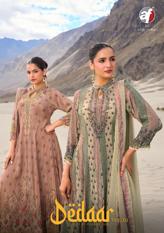 ANJU FAB DEEDAR VOL 3 WHOLESALE READYMADE NATURAL CREPE DESIGNER GOWN WITH DUPATTA ONLINE