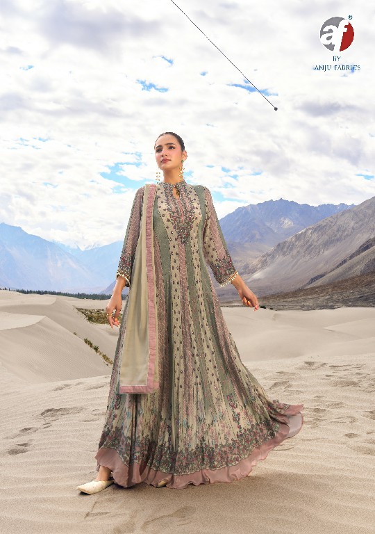 ANJU FAB DEEDAR VOL 3 WHOLESALE READYMADE NATURAL CREPE DESIGNER GOWN WITH DUPATTA ONLINE