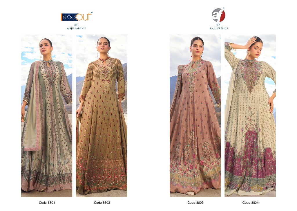 ANJU FAB DEEDAR VOL 3 WHOLESALE READYMADE NATURAL CREPE DESIGNER GOWN WITH DUPATTA ONLINE