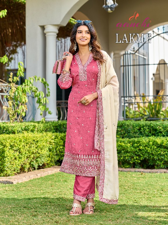 AANCHI LAKME WHOLESALE READYMADE VICHITRA SILK FASHIONABLE 3 PCS SUITS EXPORTER