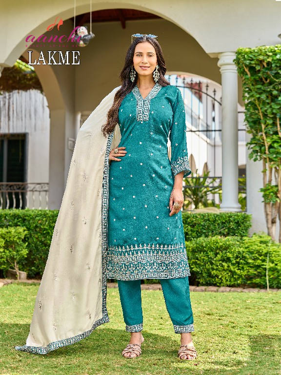 AANCHI LAKME WHOLESALE READYMADE VICHITRA SILK FASHIONABLE 3 PCS SUITS EXPORTER