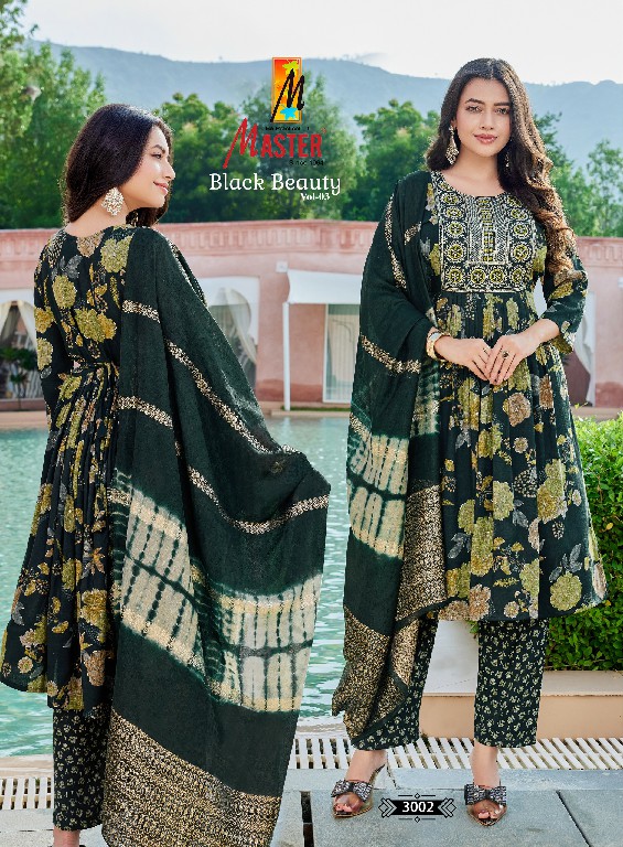 MASTER BLACK BEAUTY VOL 3 WHOLESALE READYMADE CAPSULE PRINT GHERA STYLE FANCY 3 PCS SUITS FOR EXPORT
