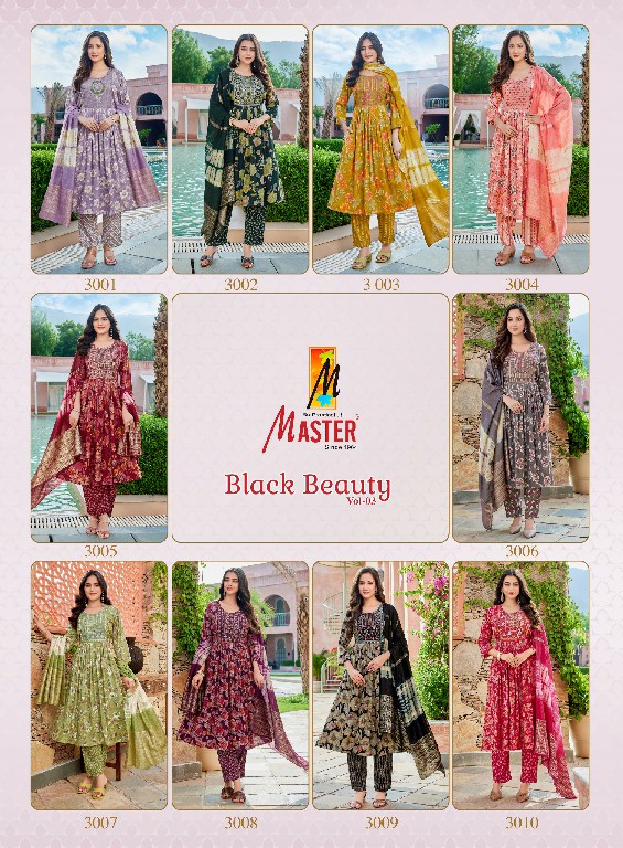 MASTER BLACK BEAUTY VOL 3 WHOLESALE READYMADE CAPSULE PRINT GHERA STYLE FANCY 3 PCS SUITS FOR EXPORT