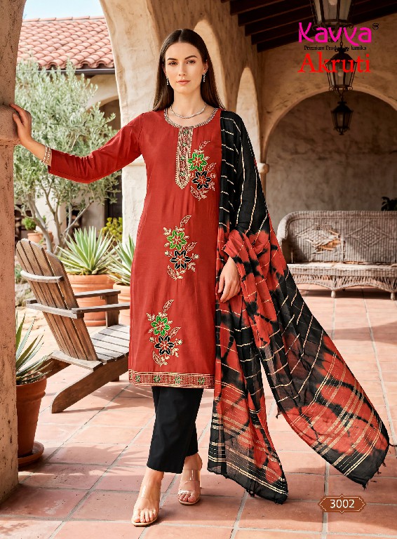 KAVYA AKRUTI VOL 3 WHOLESALE READYMADE ROMAN SILK ELEGANCE 3 PCS SUITS EXPORTER