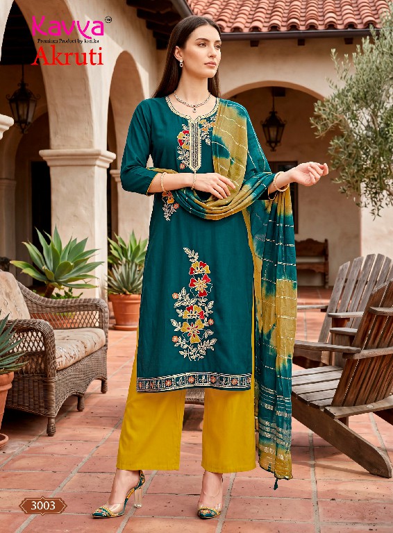 KAVYA AKRUTI VOL 3 WHOLESALE READYMADE ROMAN SILK ELEGANCE 3 PCS SUITS EXPORTER