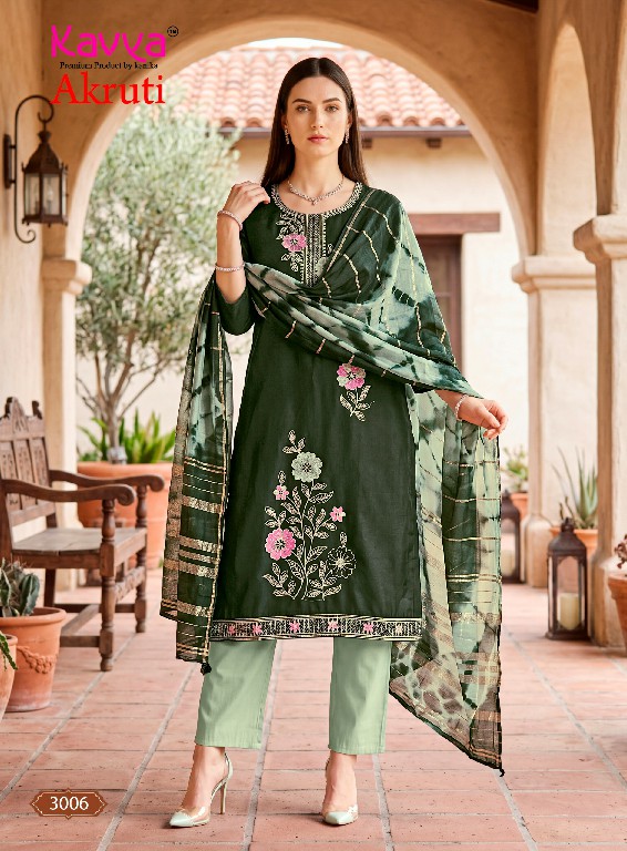 KAVYA AKRUTI VOL 3 WHOLESALE READYMADE ROMAN SILK ELEGANCE 3 PCS SUITS EXPORTER