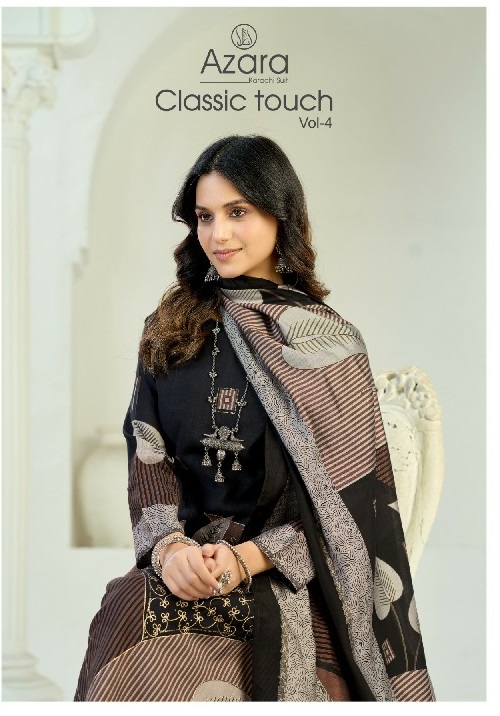 AZARA BY RADHIKA FASHION CLASSIC TOUCH VOL 4 WHOLESALE VISCOSE DESIGNER WORK UNSTITCH SALWAR SUITS ONLINE