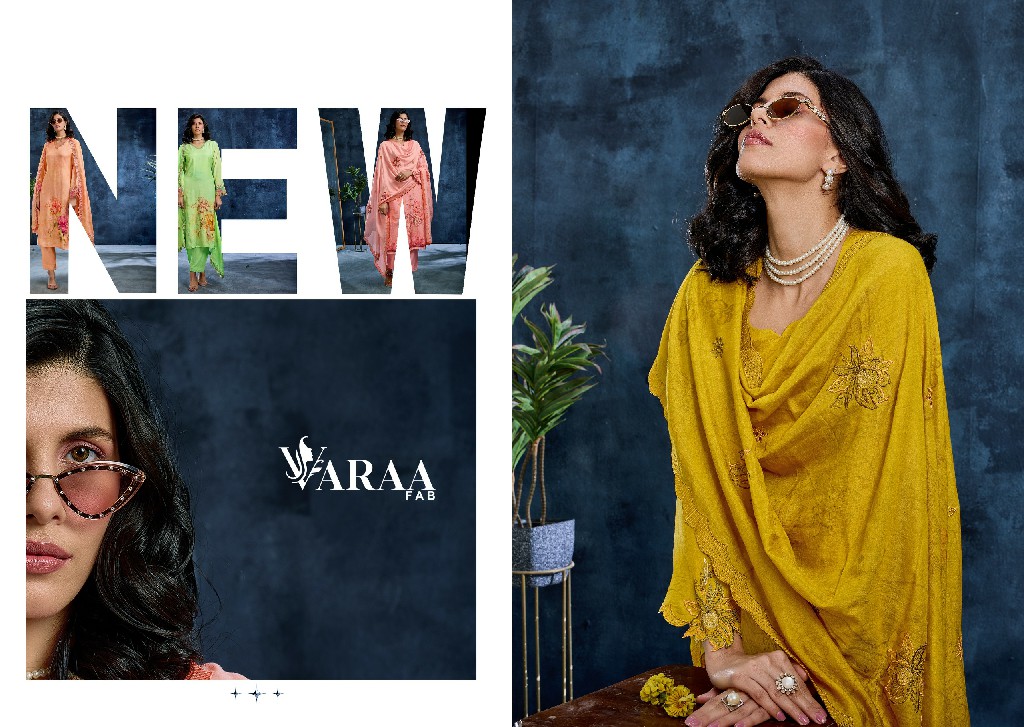 VARAA FAB JAZEL WHOLESALE PURE MUSLIN AMAZING UNSTITCH SALWAR SUITS EXPORTER
