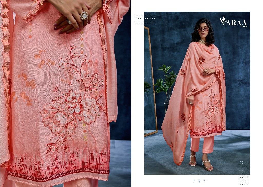 VARAA FAB JAZEL WHOLESALE PURE MUSLIN AMAZING UNSTITCH SALWAR SUITS EXPORTER