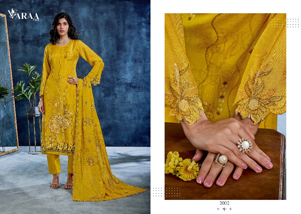 VARAA FAB JAZEL WHOLESALE PURE MUSLIN AMAZING UNSTITCH SALWAR SUITS EXPORTER
