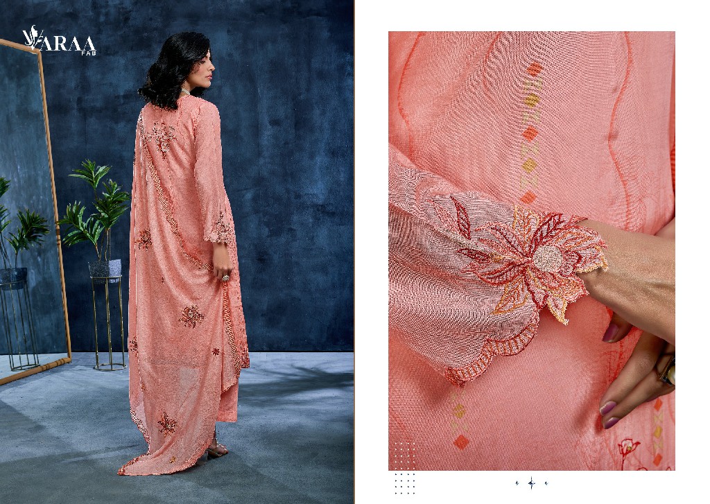 VARAA FAB JAZEL WHOLESALE PURE MUSLIN AMAZING UNSTITCH SALWAR SUITS EXPORTER