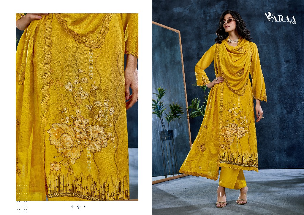 VARAA FAB JAZEL WHOLESALE PURE MUSLIN AMAZING UNSTITCH SALWAR SUITS EXPORTER