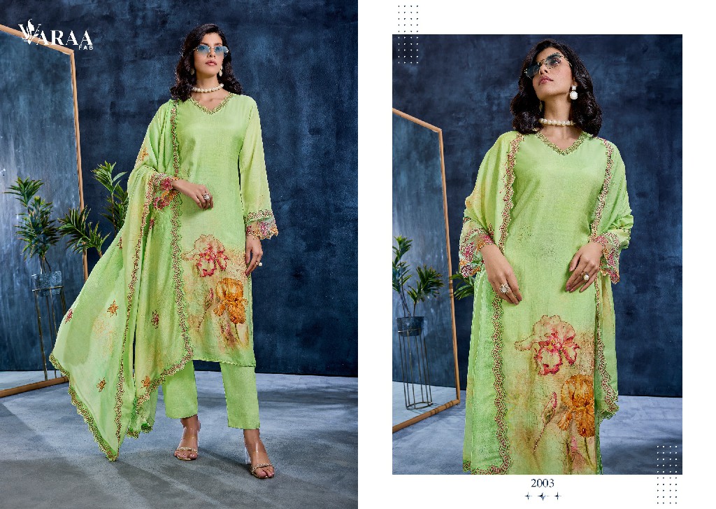 VARAA FAB JAZEL WHOLESALE PURE MUSLIN AMAZING UNSTITCH SALWAR SUITS EXPORTER