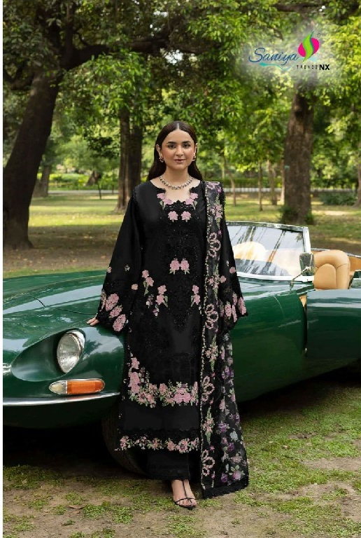 SANIYA TRENDZ ELAF PREMIUM VOL 4 WHOLESALE COTTON CHIKANKARI EMBROIDERED UNSTITCH SALWAR SUITS ONLINE