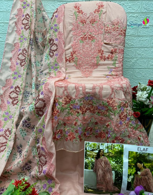 SANIYA TRENDZ ELAF PREMIUM VOL 4 WHOLESALE COTTON CHIKANKARI EMBROIDERED UNSTITCH SALWAR SUITS ONLINE