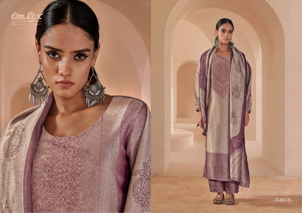 OMTEX FARNAAZ WHOLESALE GIRAFFE JACQUARD FESTIVE LOOK UNSTITCH SALWAR SUITS SUPPLIER