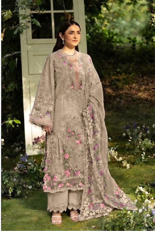 SANIYA TRENDZ D.NO 7211I TO 7211L WHOLESALE COTTON CHIKANKARI EMBROIDERED UNSTITCH SALWAR SUITS FOR EXPORT