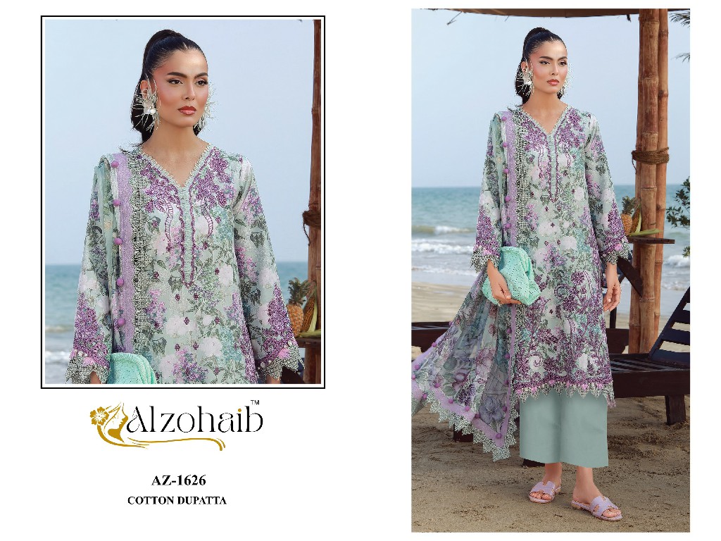 ALZOHAIB ELAF VOL 1 WHOLESALE PURE COTTON PAKISTANI CONCEPT UNSTITCH SALWAR SUITS SUPPLIER