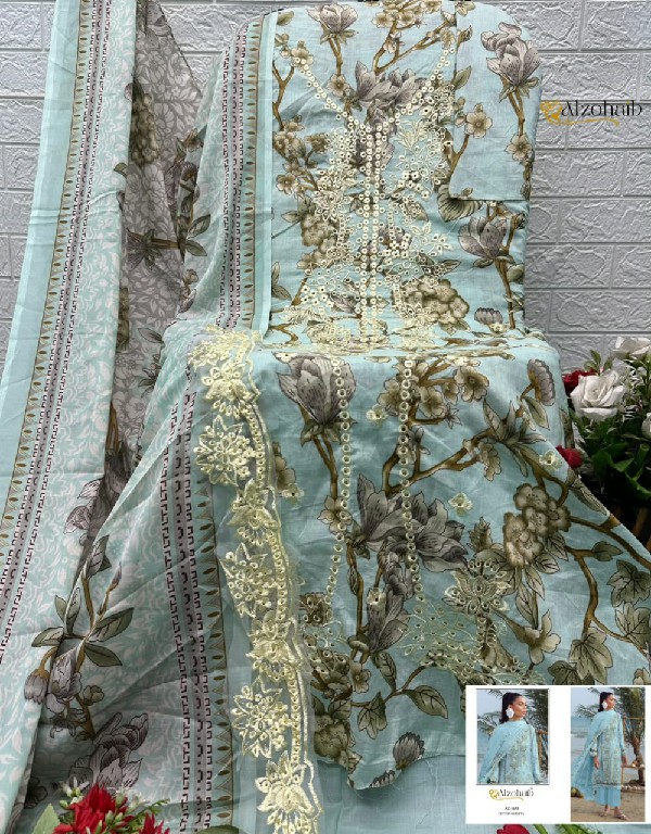 ALZOHAIB ELAF VOL 1 WHOLESALE PURE COTTON PAKISTANI CONCEPT UNSTITCH SALWAR SUITS SUPPLIER